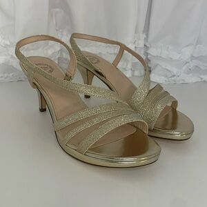 I.Miller Gold Metallic Strappy Dress Heel  Sz 9